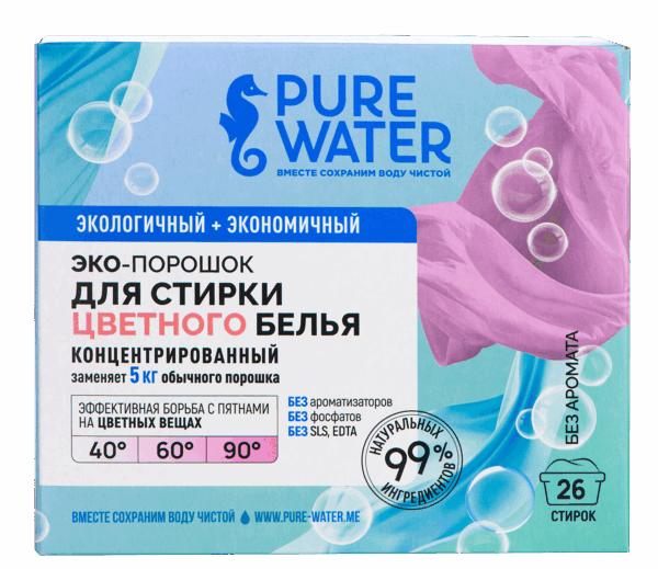 Стиральный порошок для цветного белья Pure Water 800 г